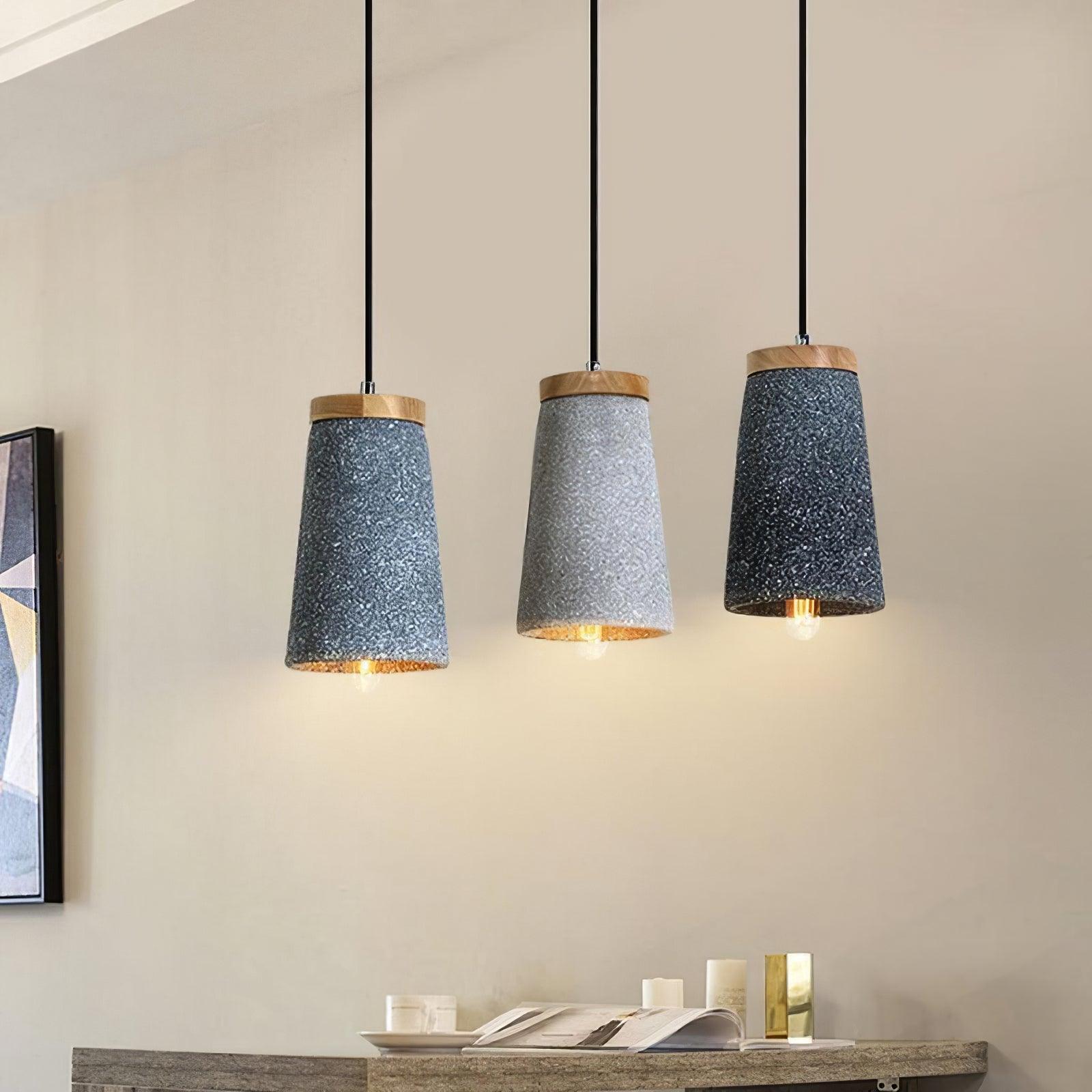 Coburg Wood Cement Pendant Light - Blowlighting