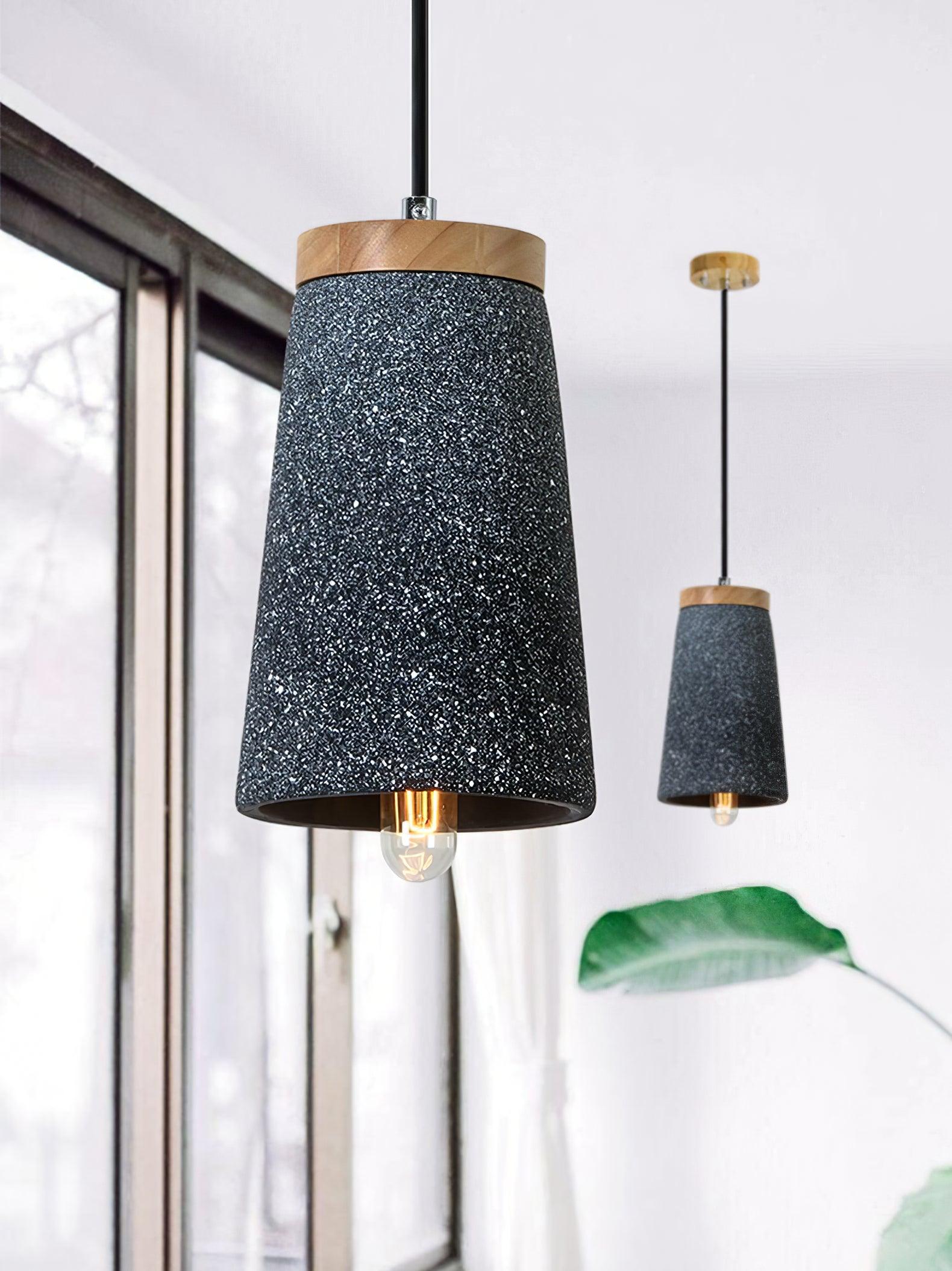 Coburg Wood Cement Pendant Light - Blowlighting