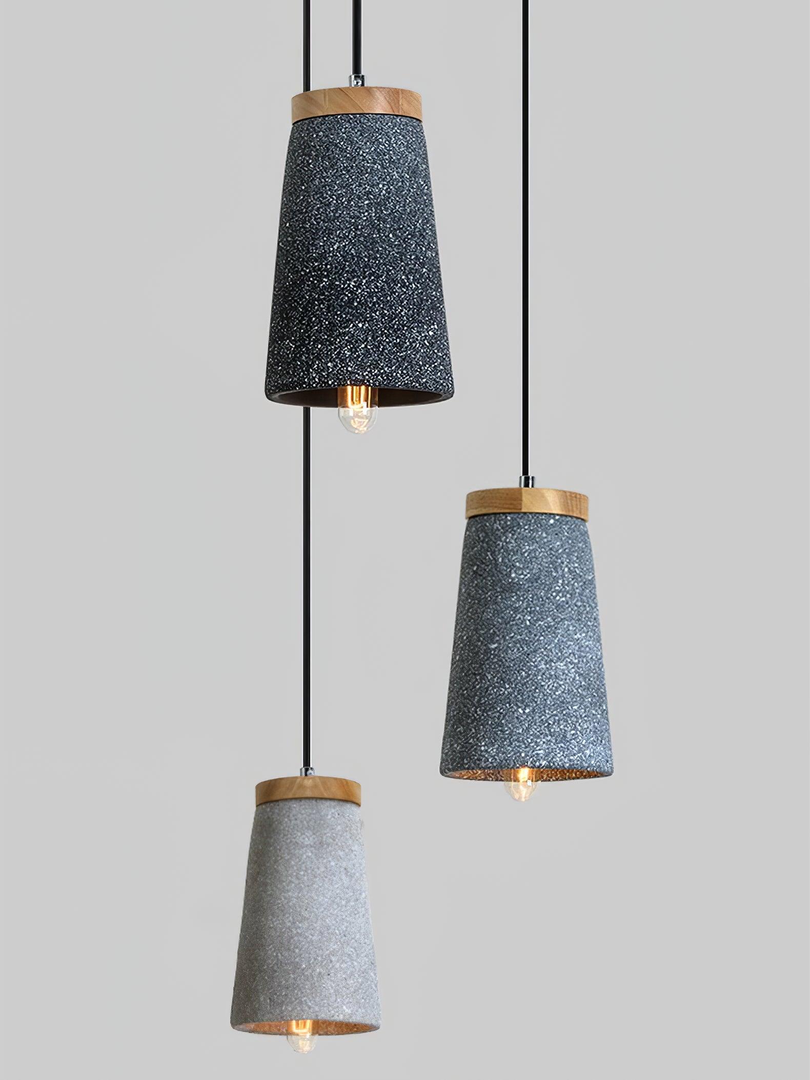 Coburg Wood Cement Pendant Light - Blowlighting