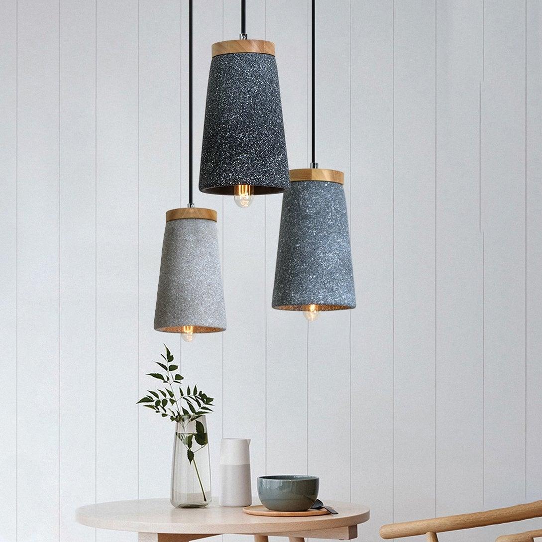 Coburg Wood Cement Pendant Light - Blowlighting