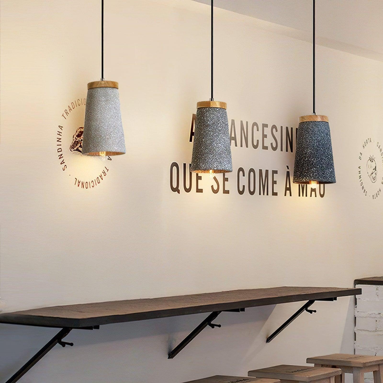 Coburg Wood Cement Pendant Light - Blowlighting