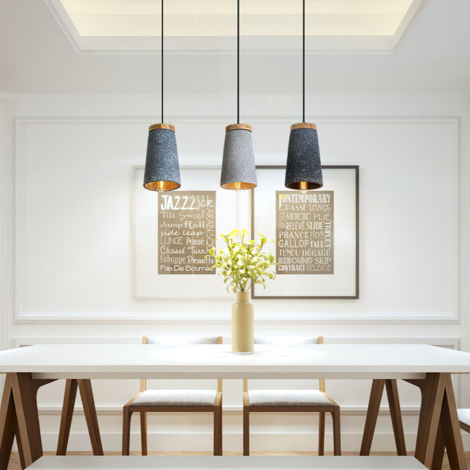 Coburg Wood Cement Pendant Light - Blowlighting