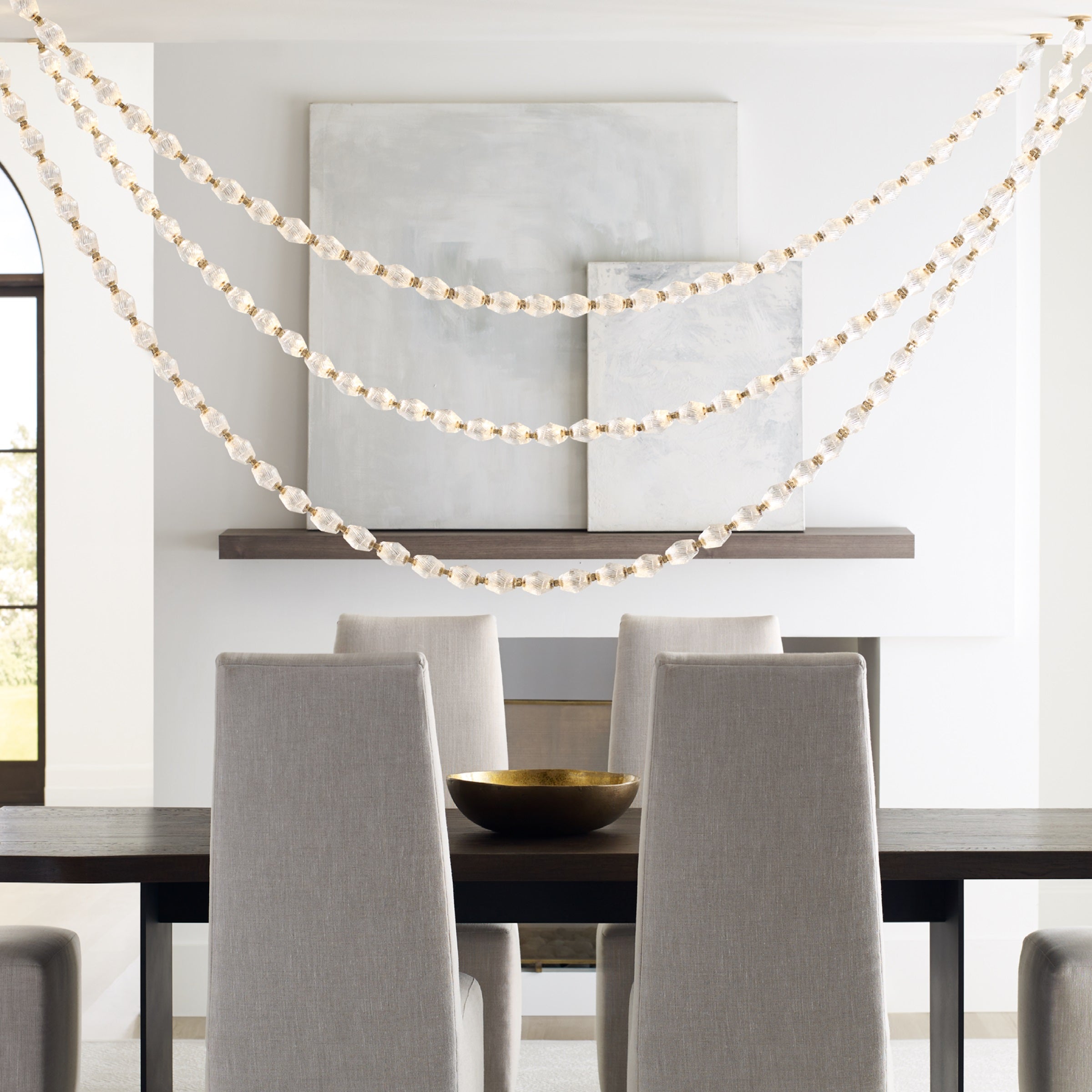 Karma Modern Minimalist Metal Glass Chandelier - Lamp Copper