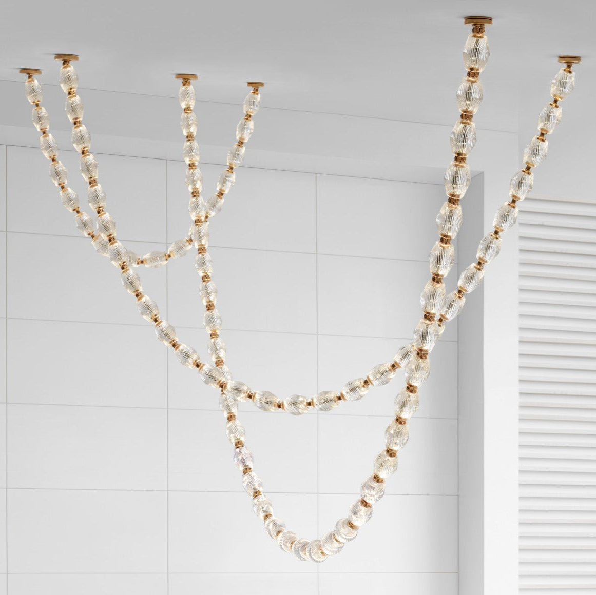 Karma Modern Minimalist Metal Glass Chandelier - Lamp Copper