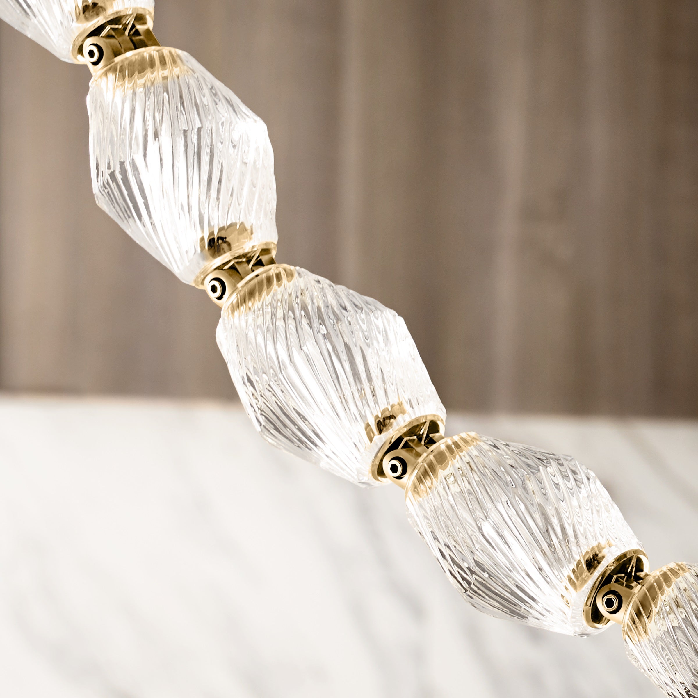 Karma Modern Minimalist Metal Glass Chandelier - Lamp Copper