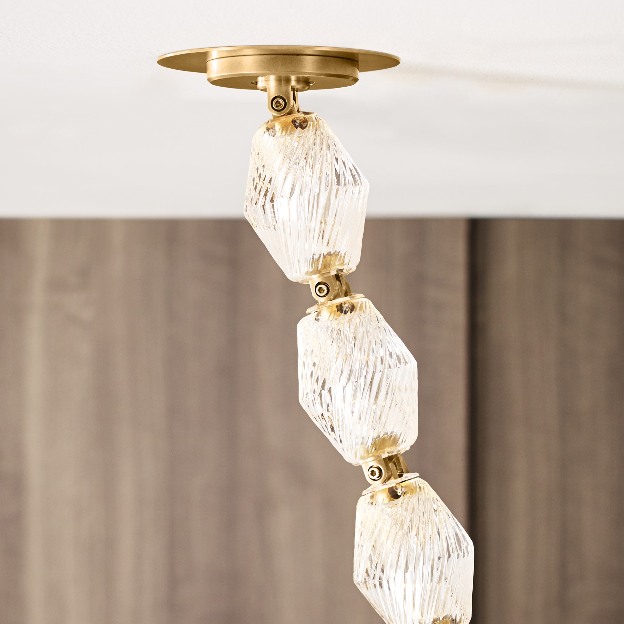 Karma Modern Minimalist Metal Glass Chandelier - Lamp Copper