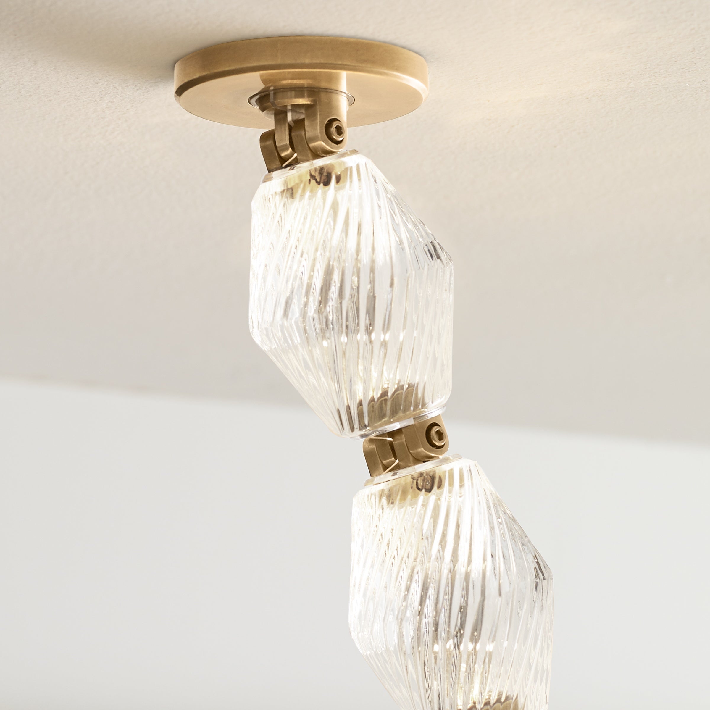 Karma Modern Minimalist Metal Glass Chandelier - Lamp Copper