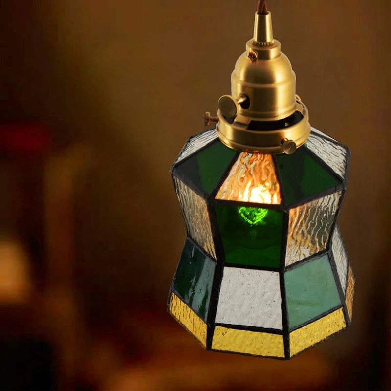 Tiffany Vintage Metallo Vetro Lampade a Sospensione Soggiorno Camera da letto