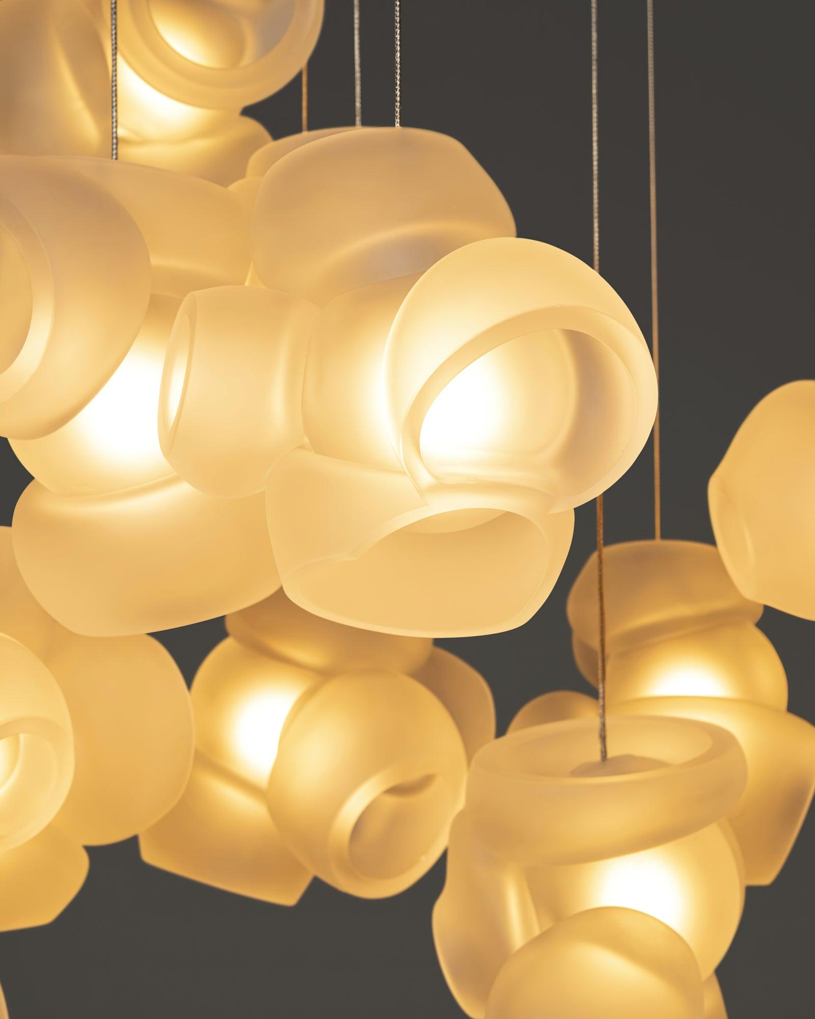 Zamarir Bubbles Cluster Metal Glass Pendant Light - Blowlighting