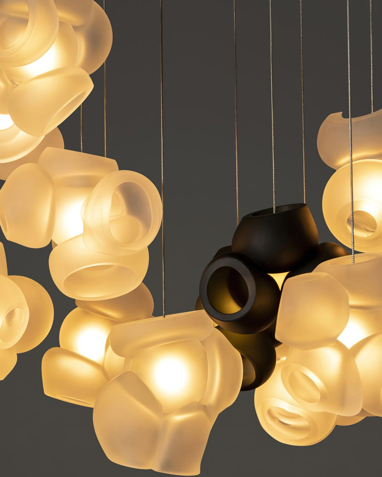 Zamarir Bubbles Cluster Metal Glass Pendant Light - Blowlighting