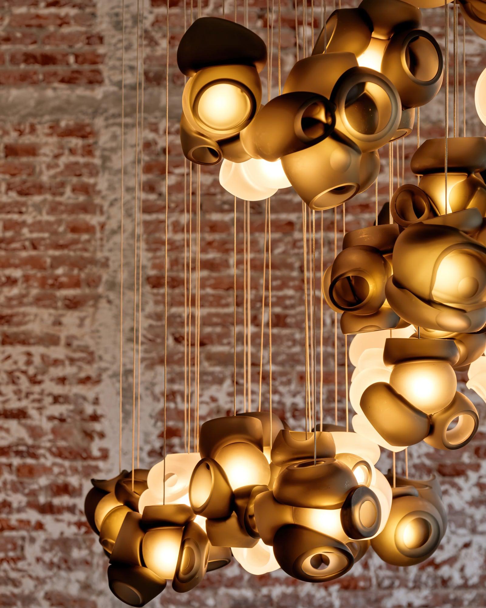 Zamarir Bubbles Cluster Metal Glass Pendant Light - Blowlighting