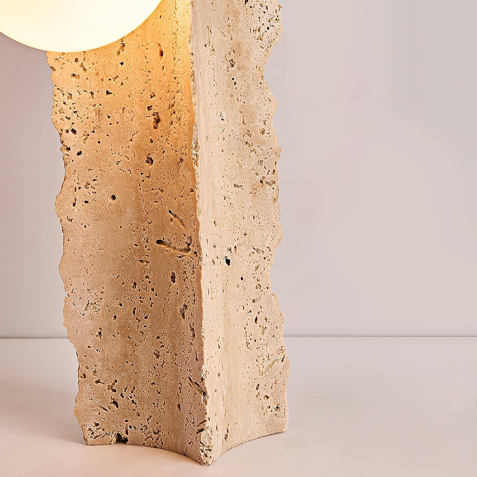 Conduit Travertine Table Lamp - Lamp Copper
