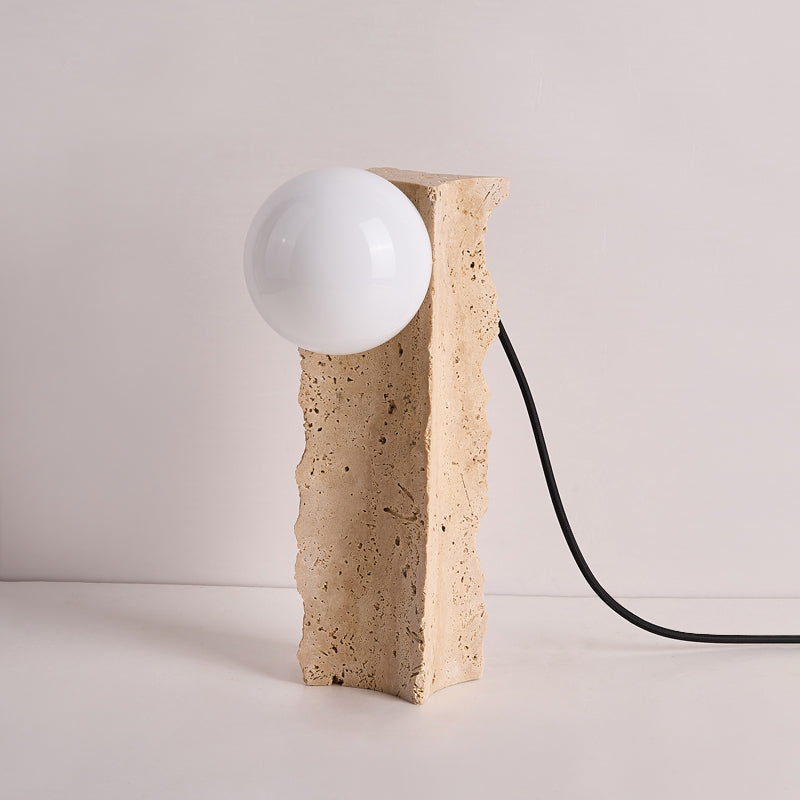 Conduit Travertine Table Lamp - Lamp Copper