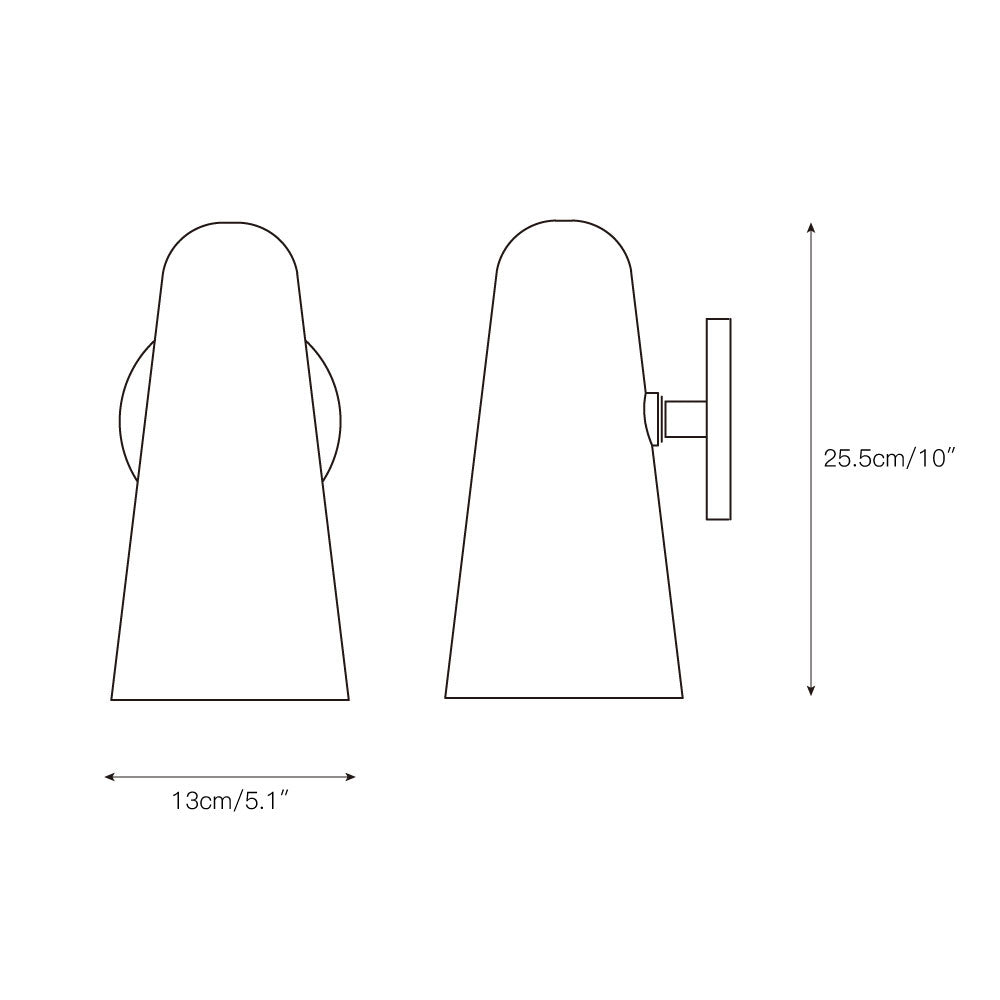 Yoke Modern Minimalist Metal Glass Wall Lamp - Lamp Copper