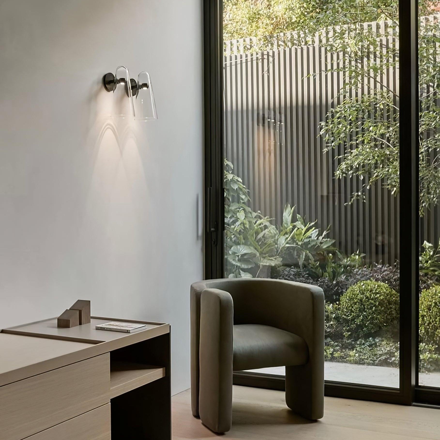 Yoke Modern Minimalist Metal Glass Wall Lamp - Lamp Copper