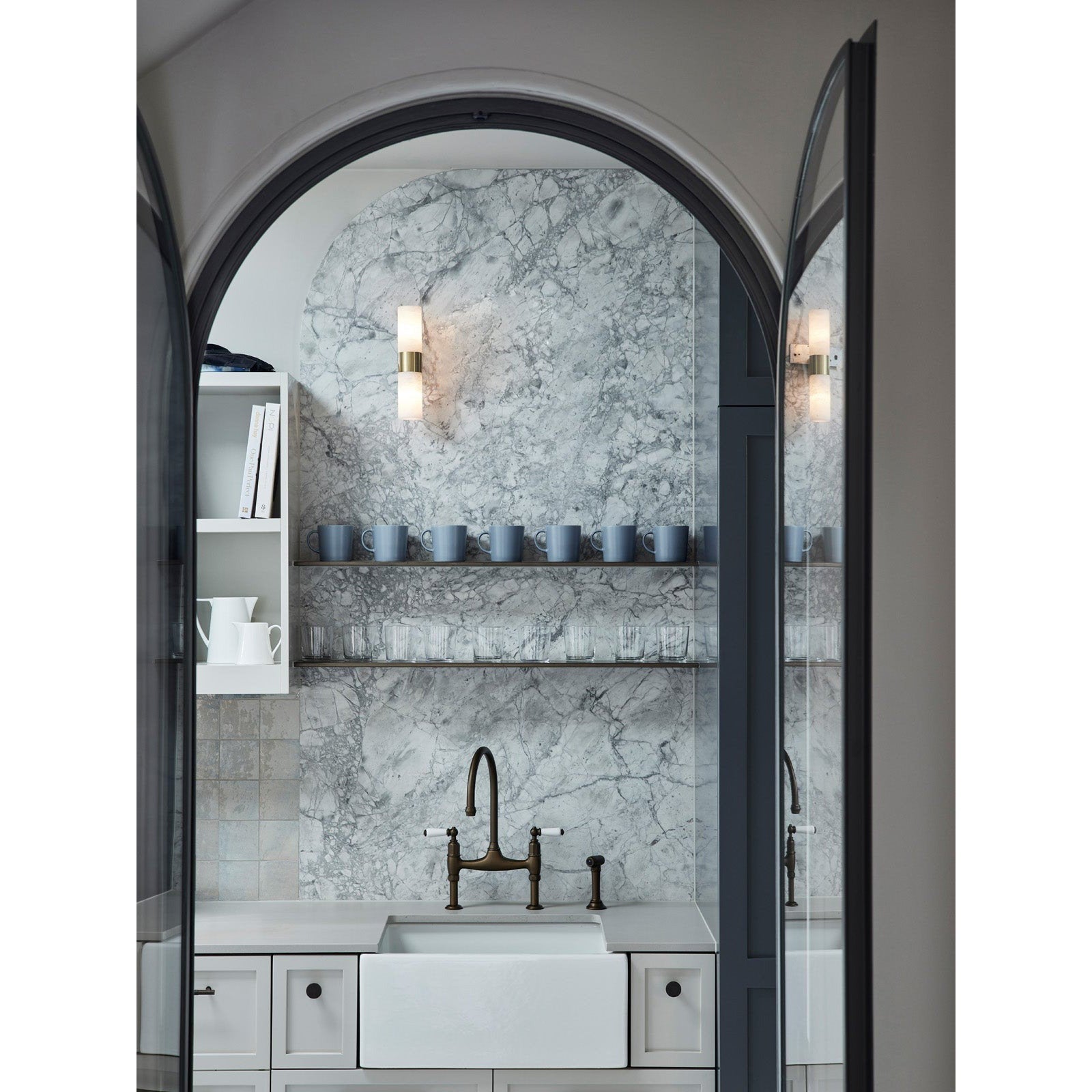 Alight Modern Minimalist Metal Alabaster Wall Lamp - Lamp Copper