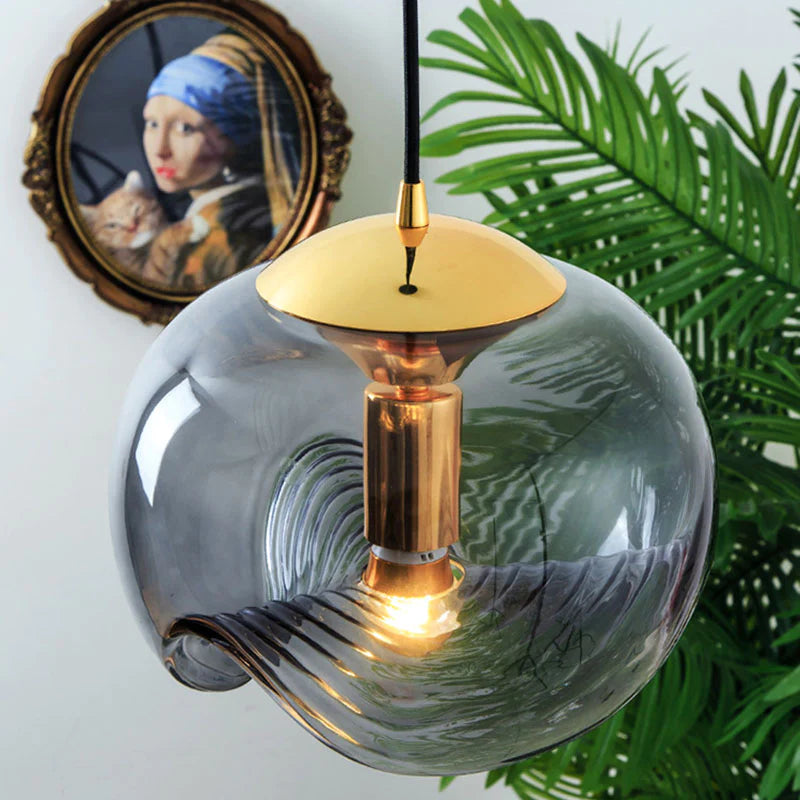 Valentina Design LED Globo Lampade a sospensione Nero Vetro Bar