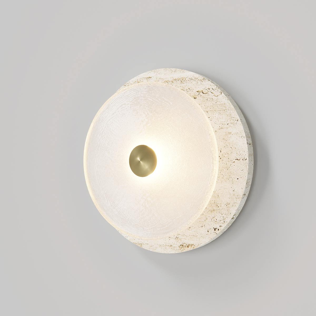 Ether Modern Minimalist Silver Metal Travertine Wall Lamp - Lamp Copper