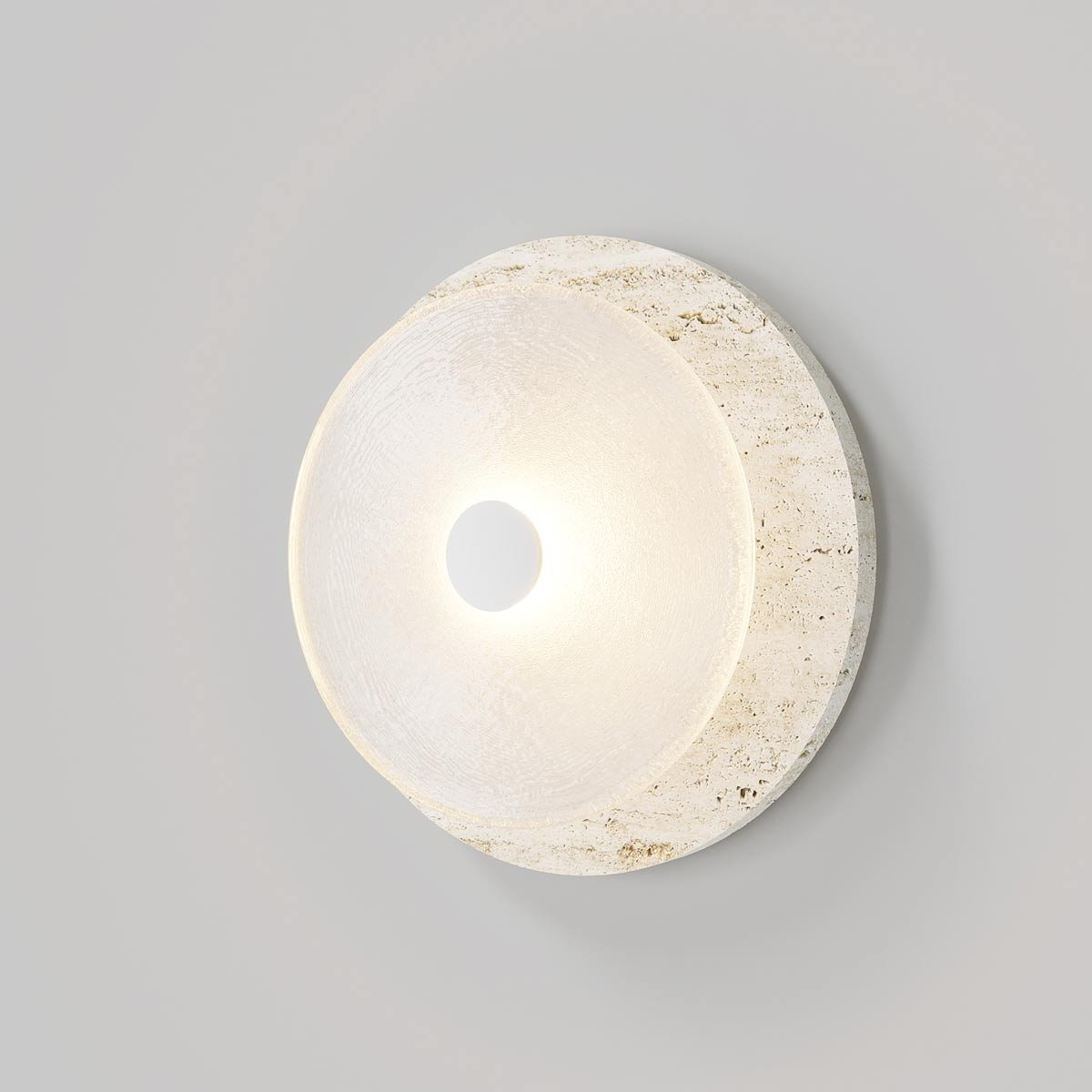 Ether Modern Minimalist Silver Metal Travertine Wall Lamp - Lamp Copper