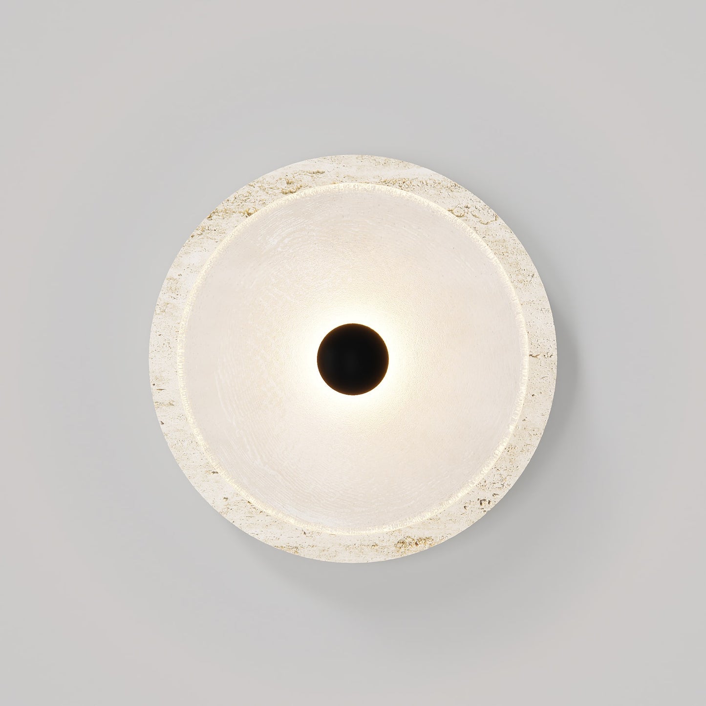 Ether Modern Minimalist Silver Metal Travertine Wall Lamp - Lamp Copper