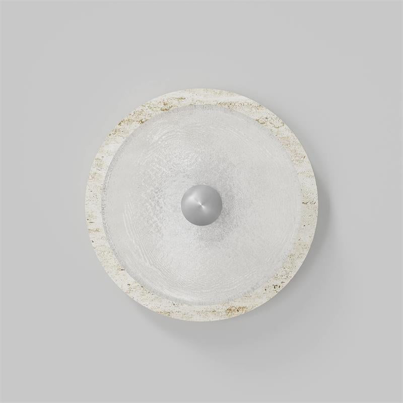 Ether Modern Minimalist Silver Metal Travertine Wall Lamp - Lamp Copper