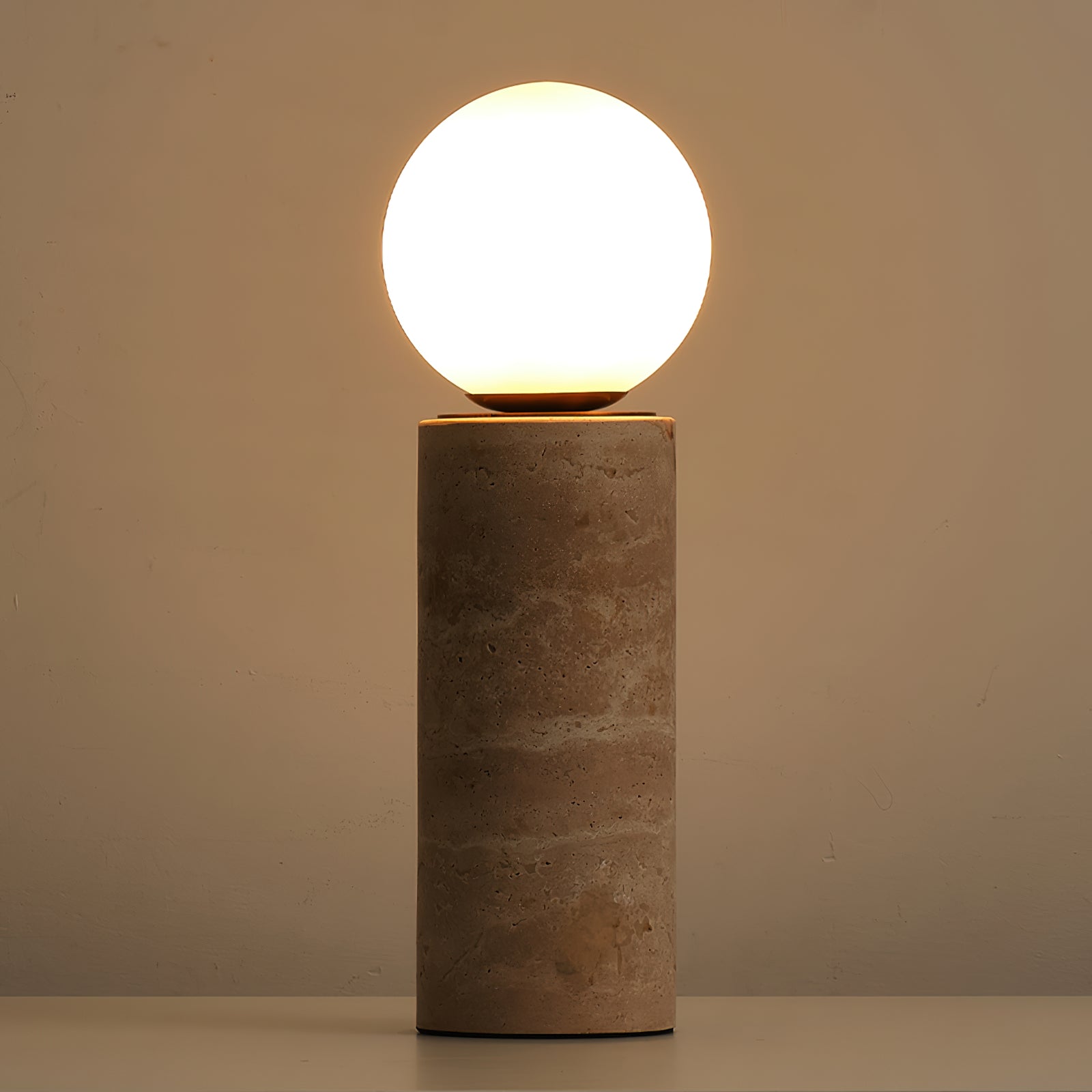 Core Travertine Table Lamp - Lamp Copper