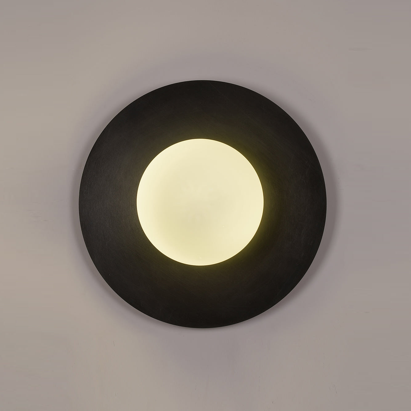 Haze Modern Minimalist Round Metal Glass Wall Lamp - Lamp Copper