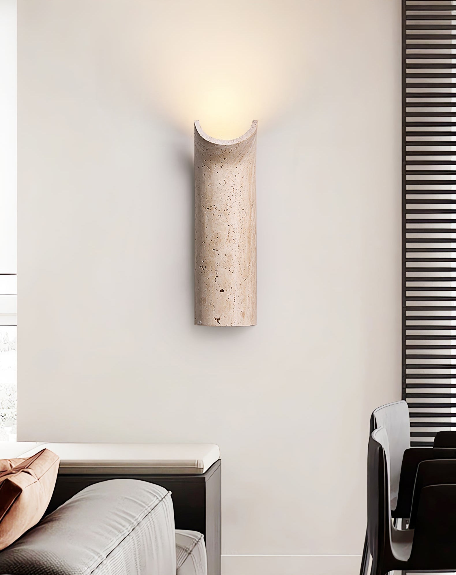 Lycoris Travertine Tapered Wall Light - Neutralighting
