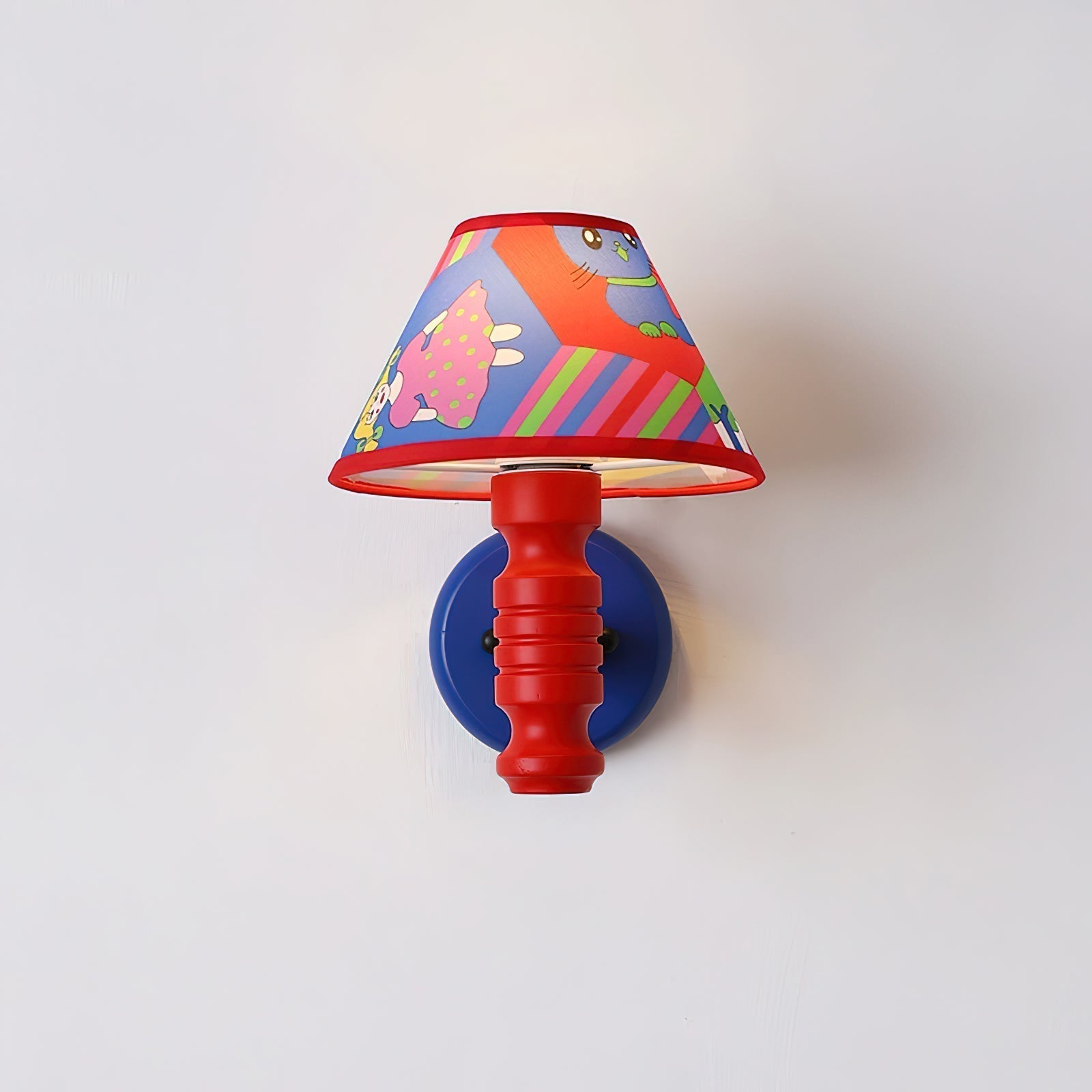 Wall Lamp with Cartoon Fabric Shade and Metal Arm Kids Room - Letslighting