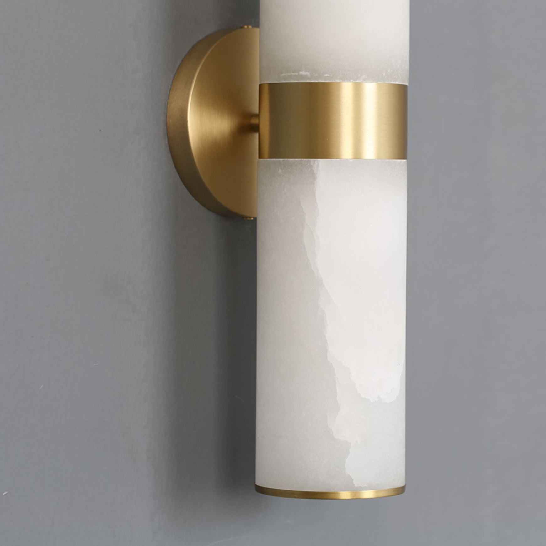 Sway Modern Minimalist Vanity Alabaster Sconce Wall Lamp - Lamp Copper