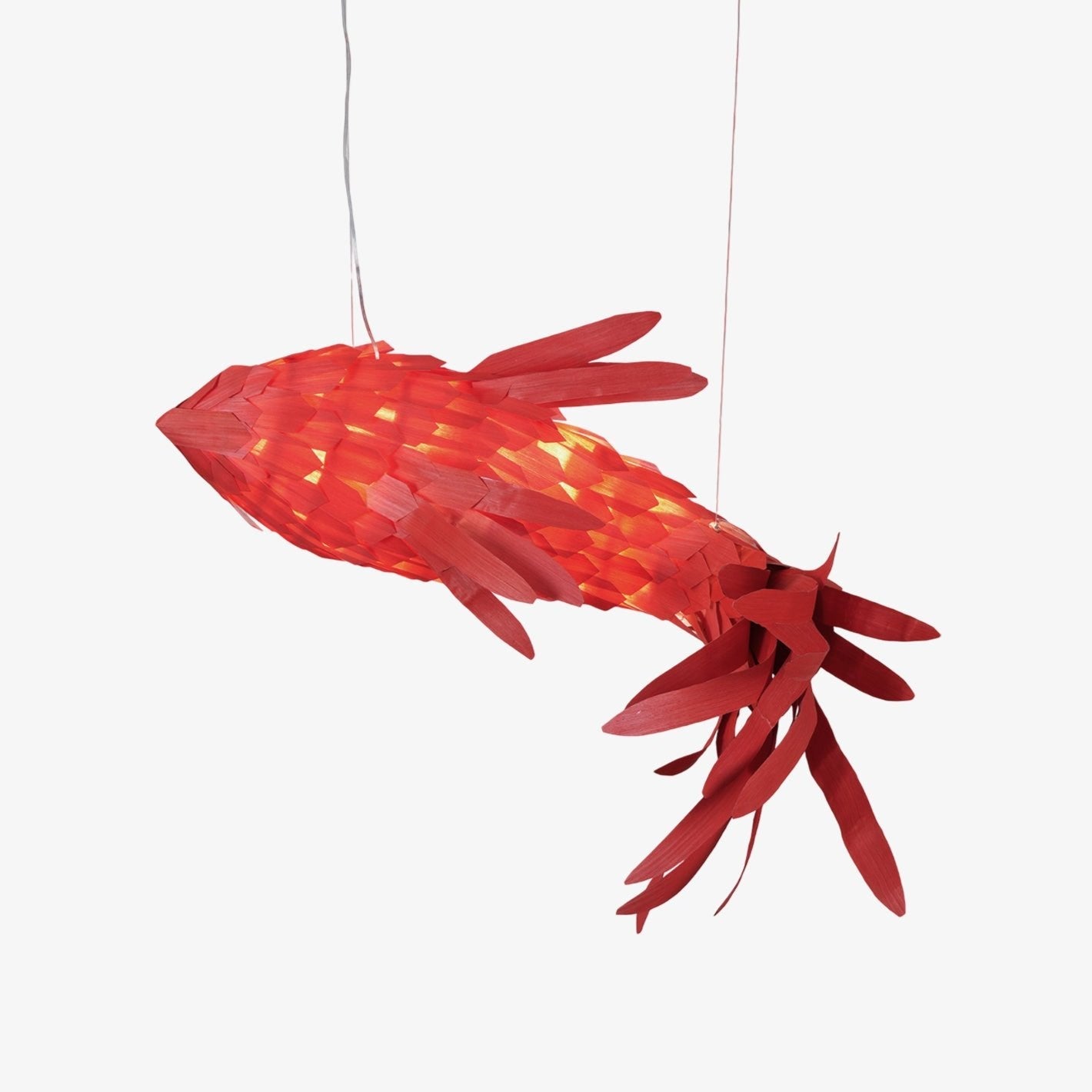 Vamararae Crimson Swirl Koi Pendant Light - Blowlighting