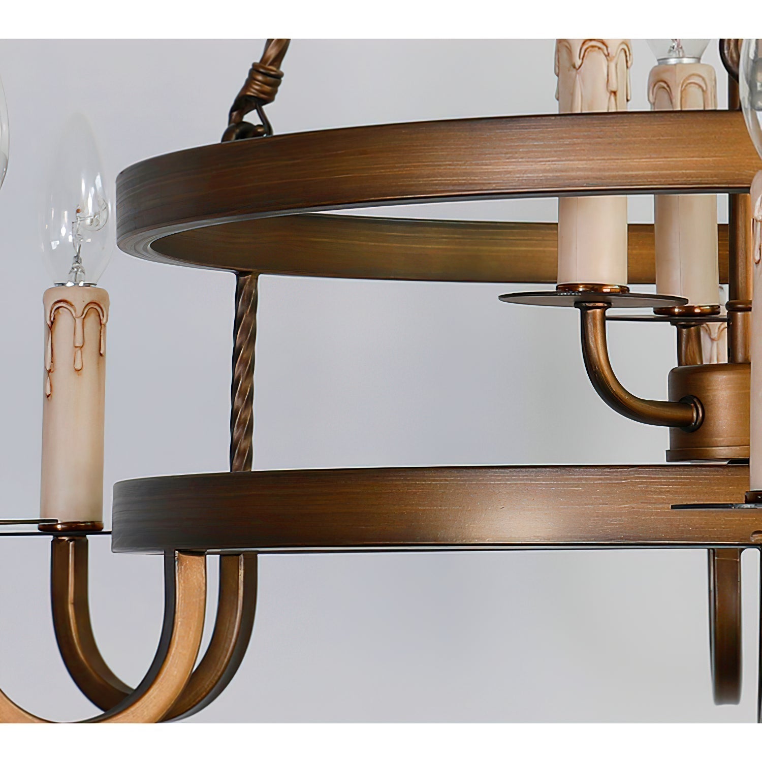 Woven Classic Wagon Wheel Plastic Chandelier - Lamp Copper