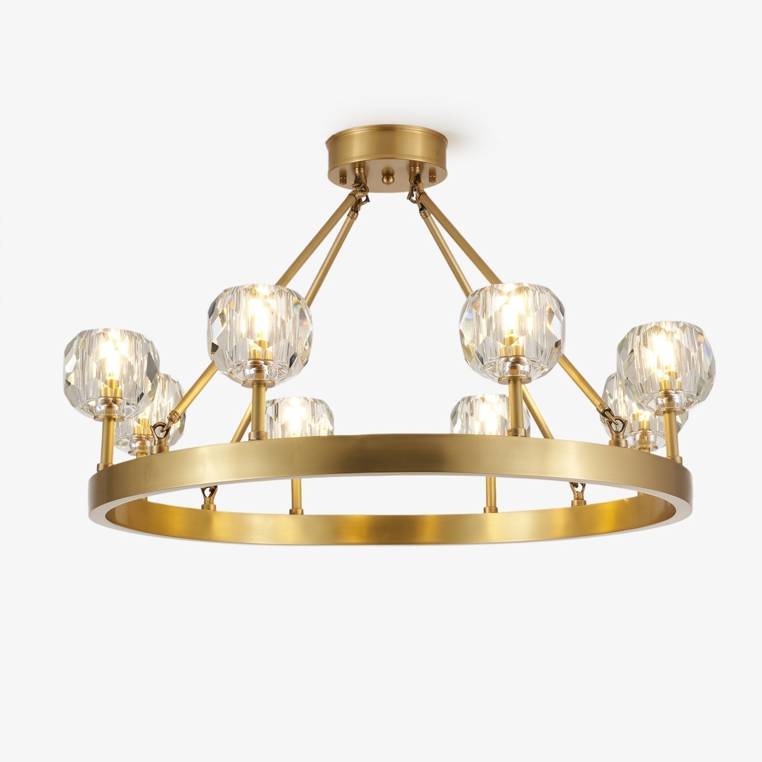 Syzorisra Modern Crystal Brass Chandelier - Blowlighting
