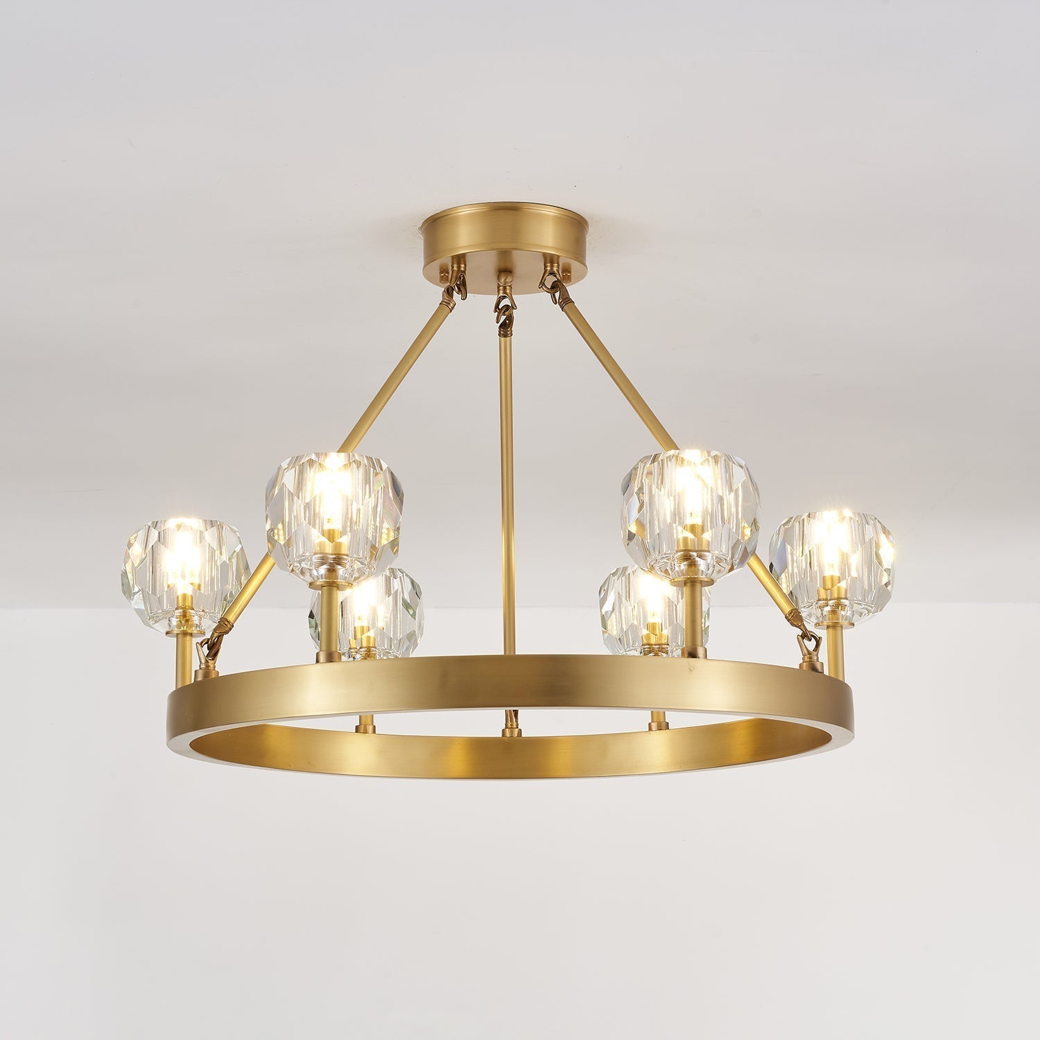 Syzorisra Modern Crystal Brass Chandelier - Blowlighting