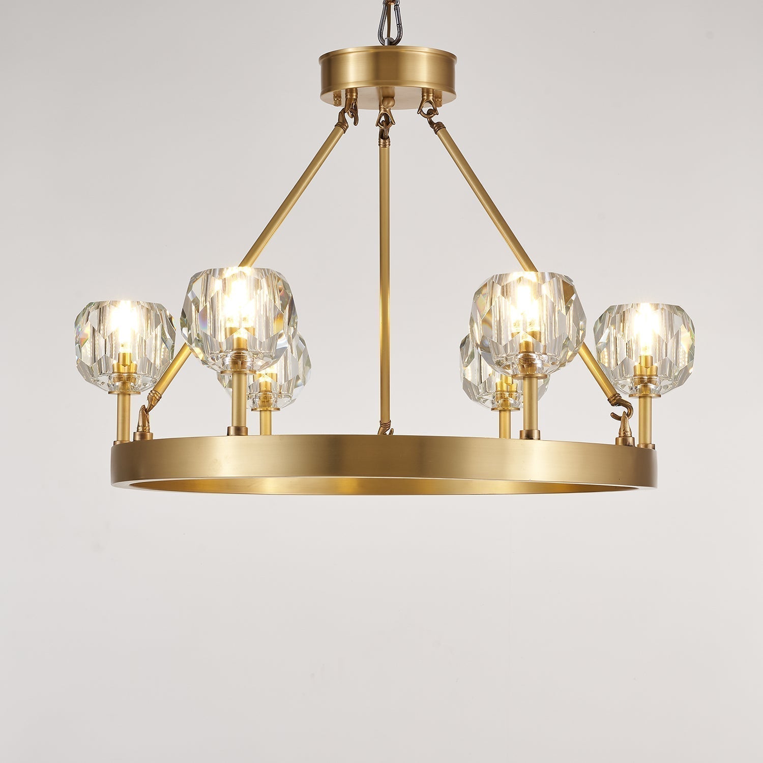Syzorisra Modern Crystal Brass Chandelier - Blowlighting
