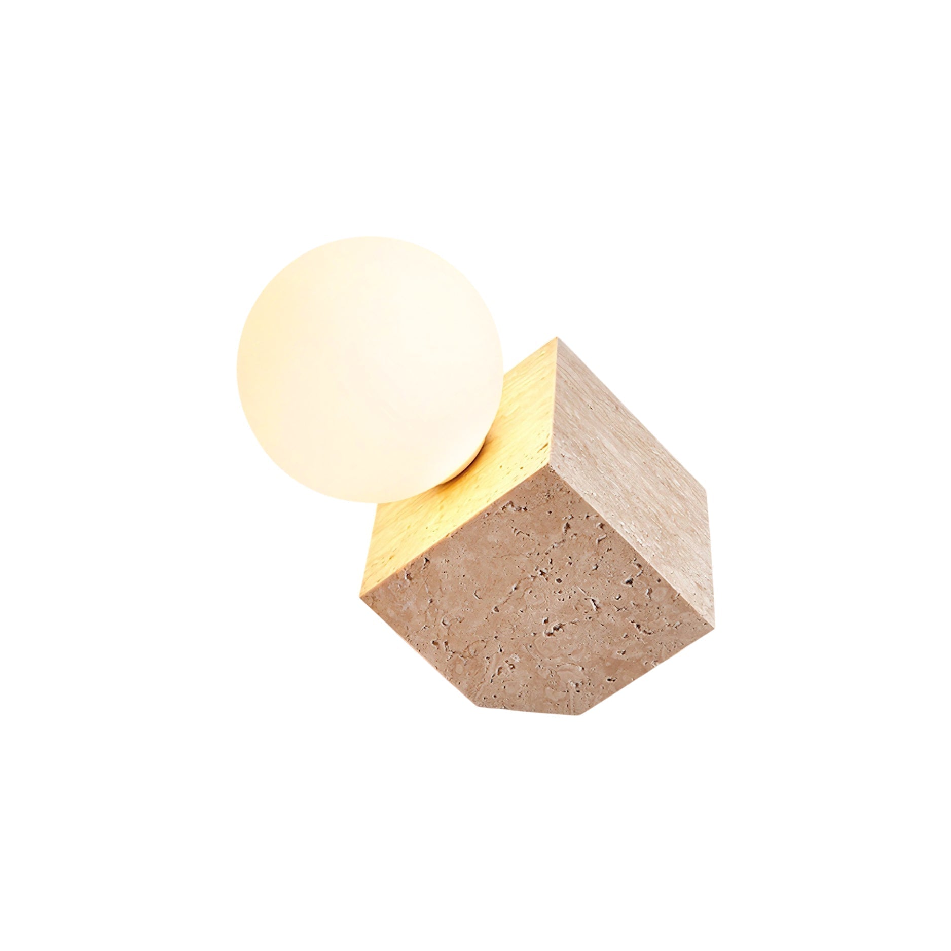 Cube Stone Table Lamp - Lamp Copper