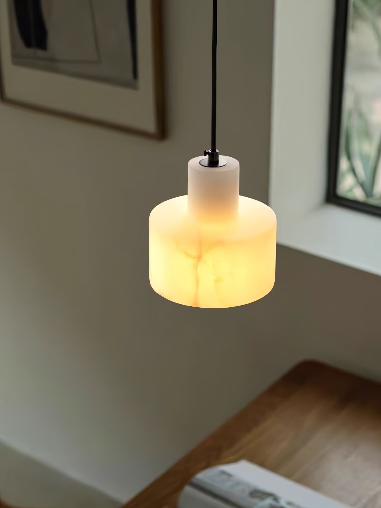 Alabaster Pendant Lgiht Dual Cylindrical - Neutralighting