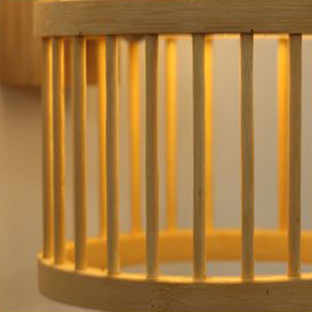 Muto Applique Rustica Cilindrica Rattan a LED Applique da Corridoio