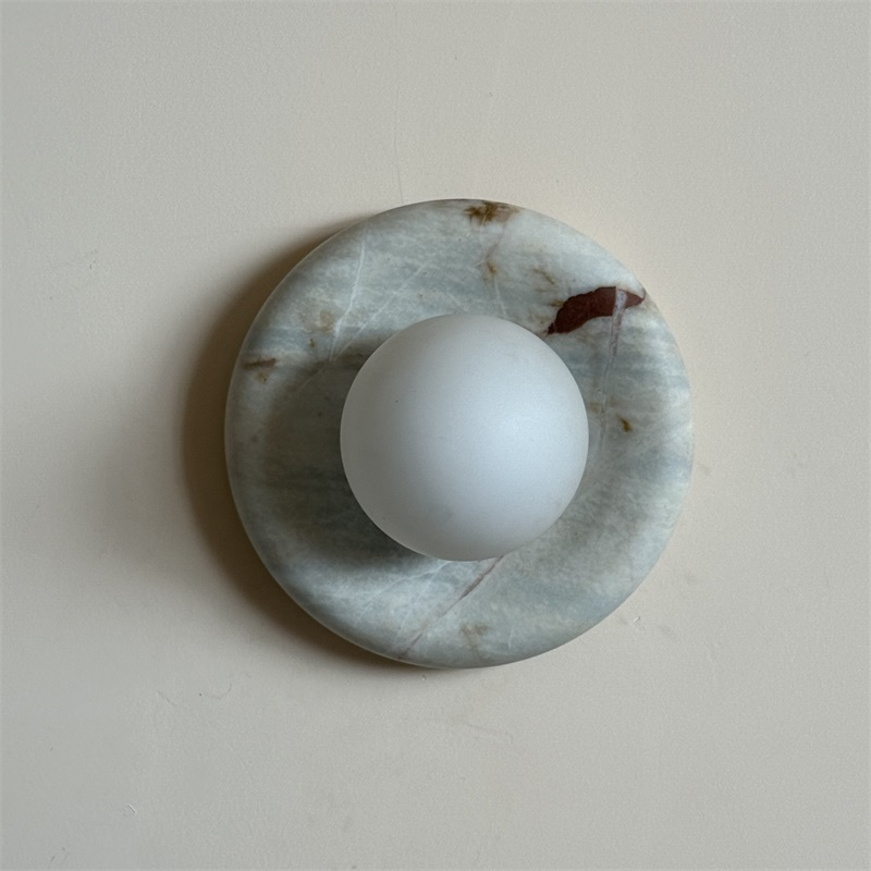 Vomire Premium Nordic Art Red Marble Sconce Wall Lamp - Lamp Copper