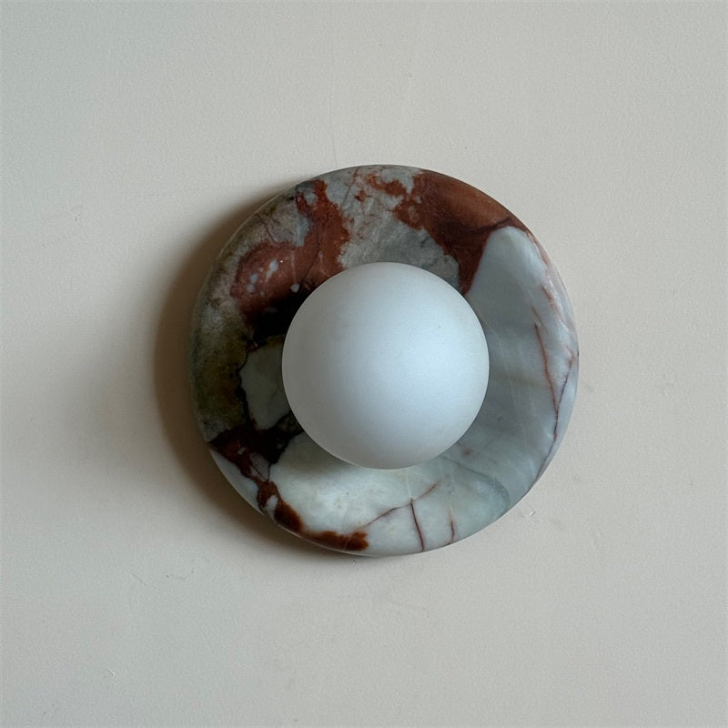 Vomire Premium Nordic Art Red Marble Sconce Wall Lamp - Lamp Copper