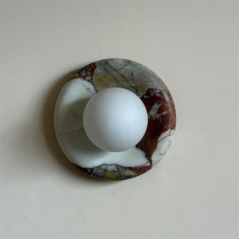 Vomire Premium Nordic Art Red Marble Sconce Wall Lamp - Lamp Copper