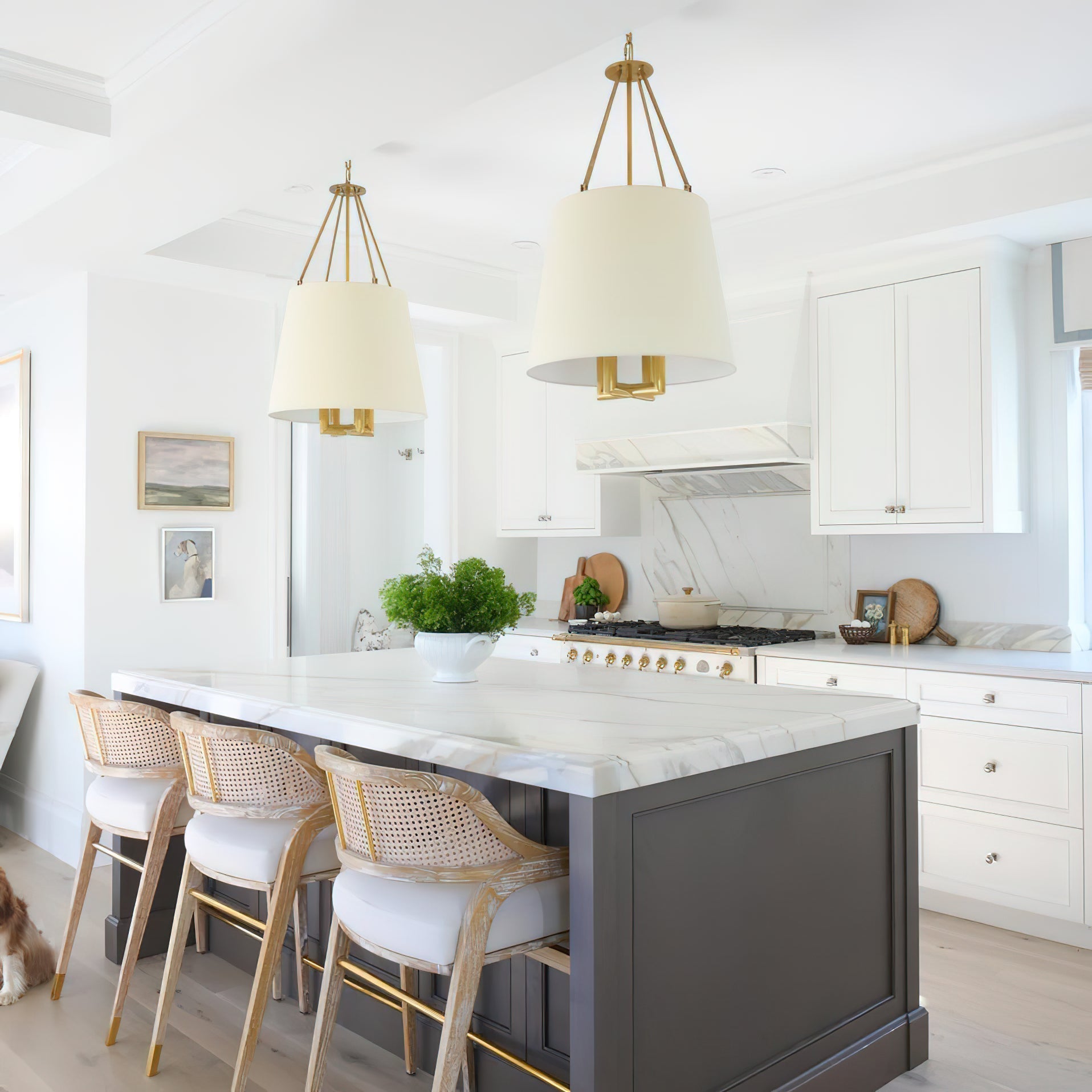 Loom Vintage Industrial Brass Fabric Pendant Lamp - Lamp Copper