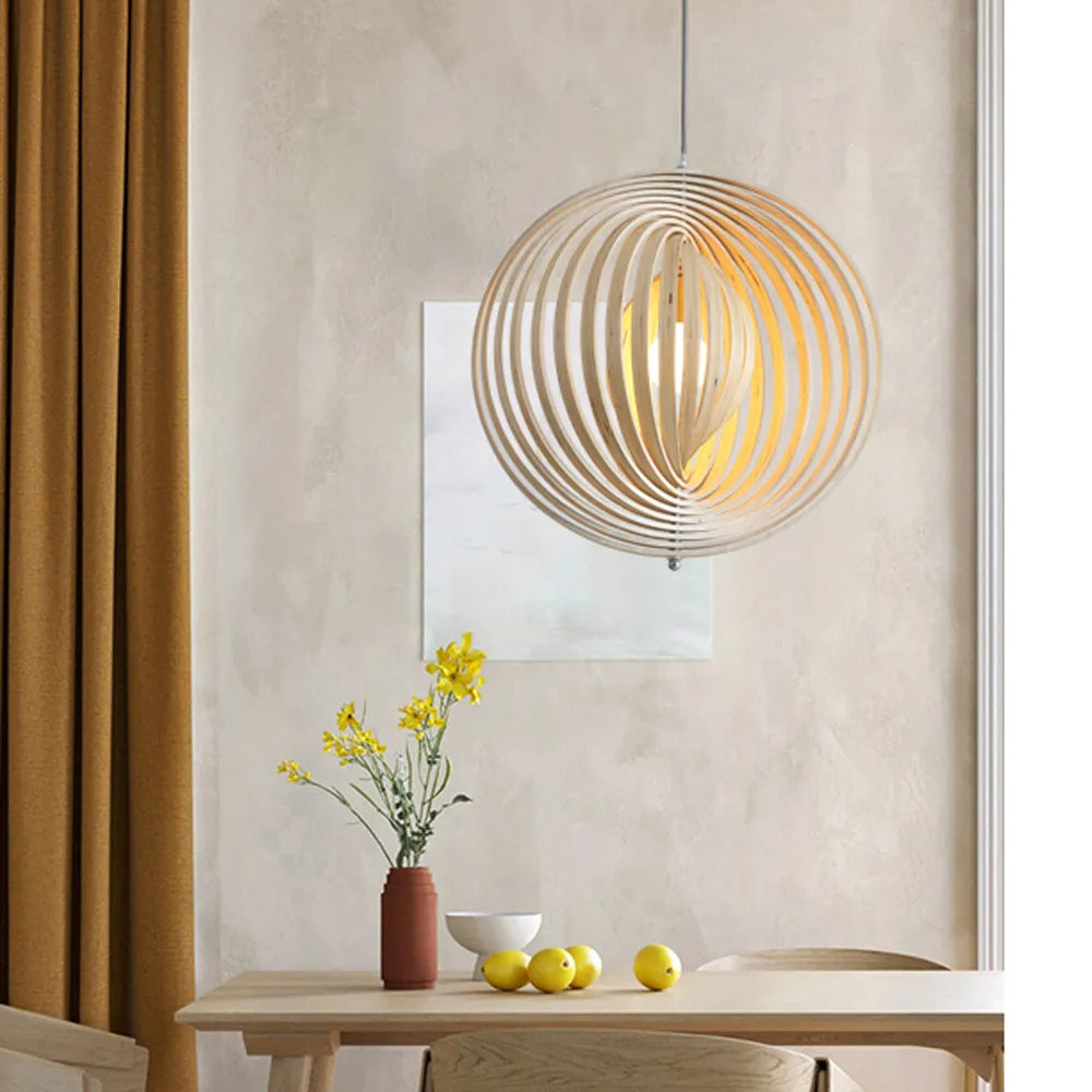 Ritta Giapponese LED Legno Lampade a Sospensione Nero/Oro Bar