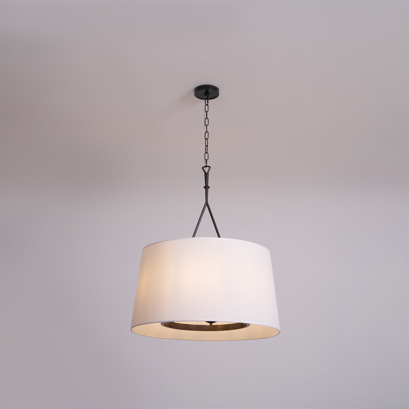 Wink Modern Minimalist Brass Fabric Pendant Lamp - Lamp Copper