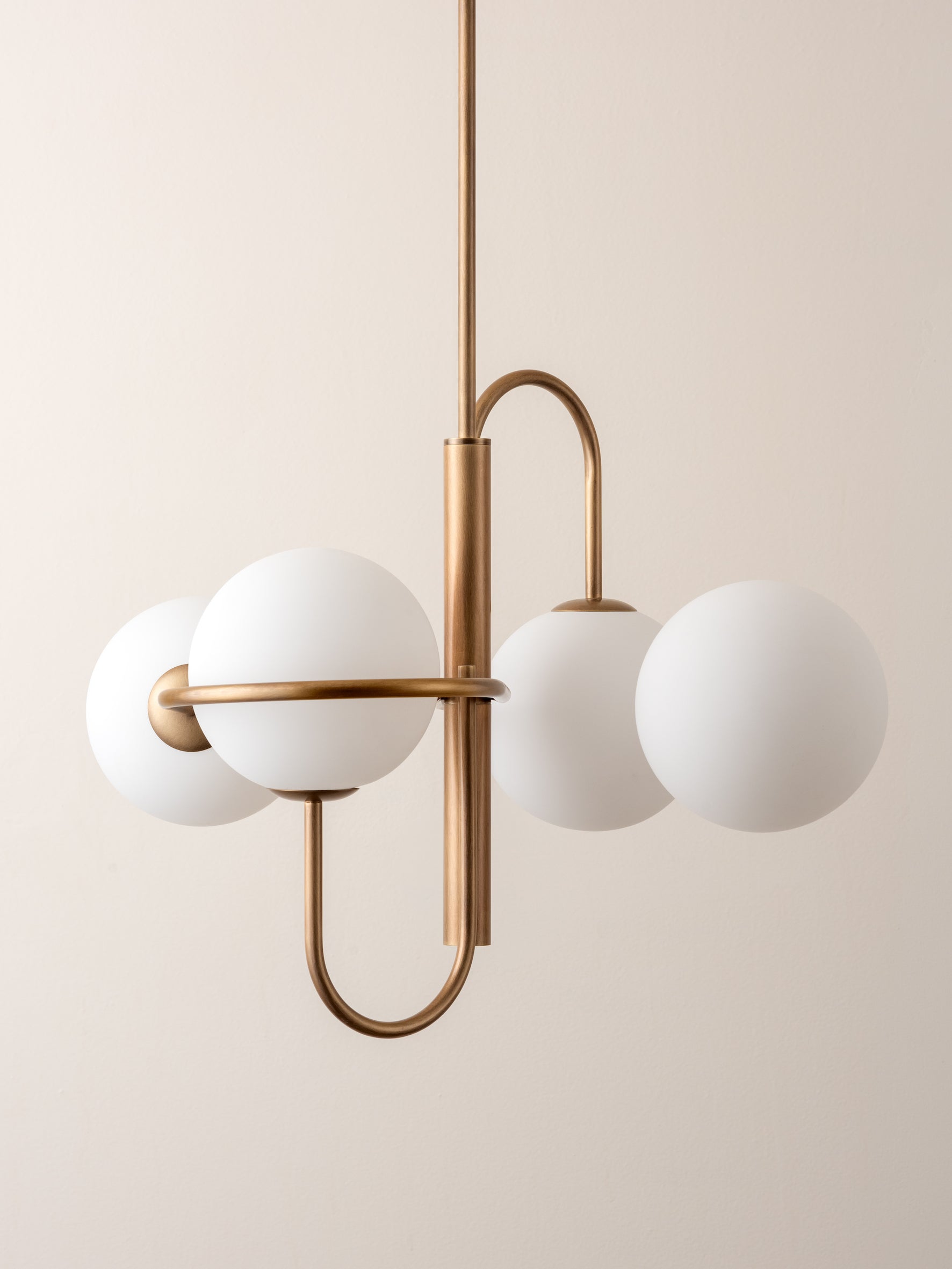 Dawn Modern Minimalist Brass Glass Chandelier - Lamp Copper