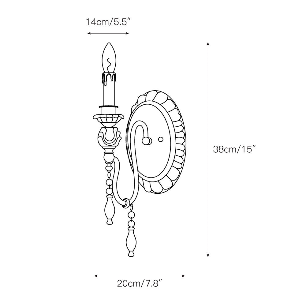 Quell Vintage Industrial Antique Wood Metal Wall Lamp - Lamp Copper