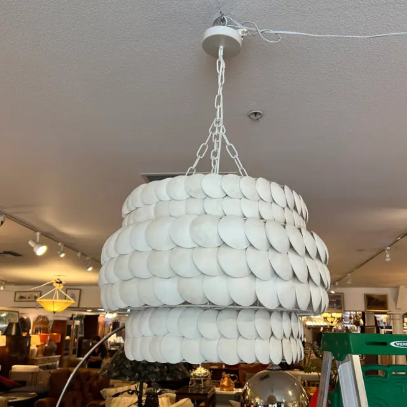 Morandi Lampada a Sospensione LED di Design Vintage in Metallo Crema per Soggiorno/Sala da Pranzo