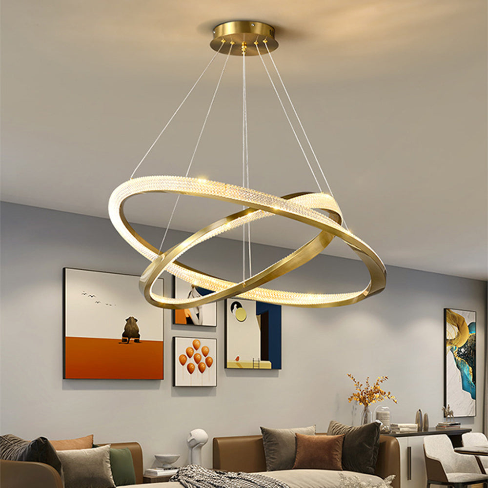 Arisha Lampada a Sospensione Metallo Oro Spirale Anello Minimalista
