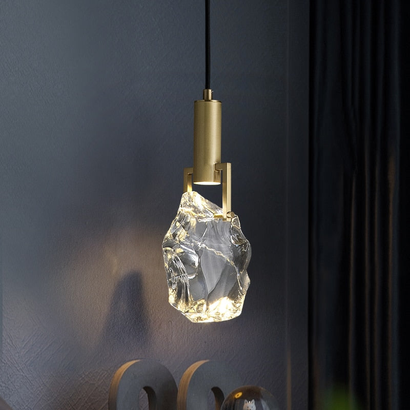 Kristy Moderno Goccia Cristallo Lampade a Sospensione Ottone