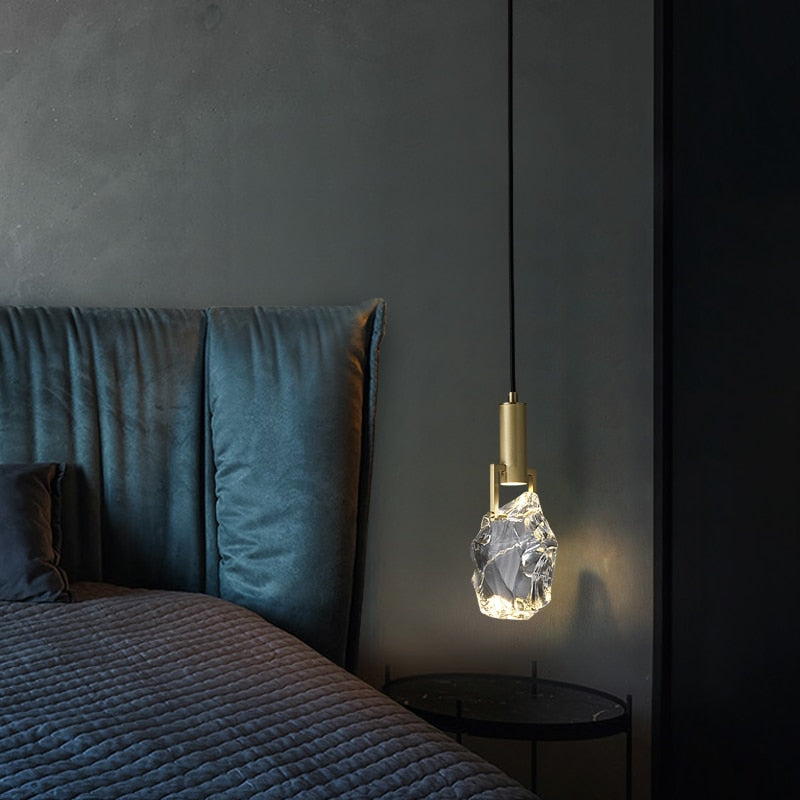 Kristy Moderno Goccia Cristallo Lampade a Sospensione Ottone